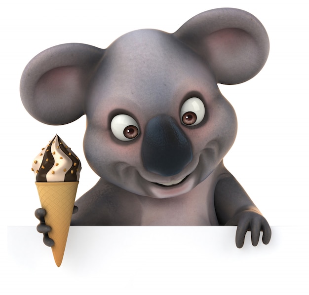 3D-Rendering des lustigen Koalas