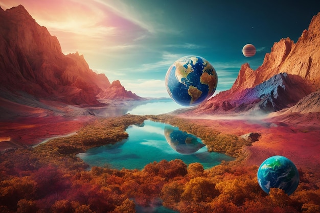 3D-Rendering des Planeten Erde