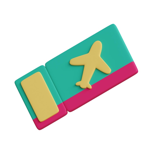 3D-Rendering des Reise-Icons der Bordkarte