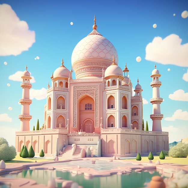 3D-Rendering des Taj Mahal