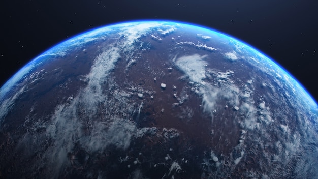 3D-Rendering des Terraforming-Prozesses des Mars