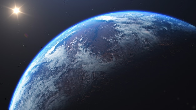 3D-Rendering des Terraforming-Prozesses des Mars