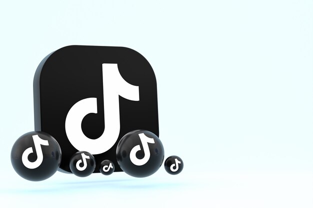 3D-Rendering des Tiktok-Anwendungslogos