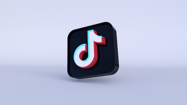 3D-Rendering des Tiktok-Symbols mit Kopierraum