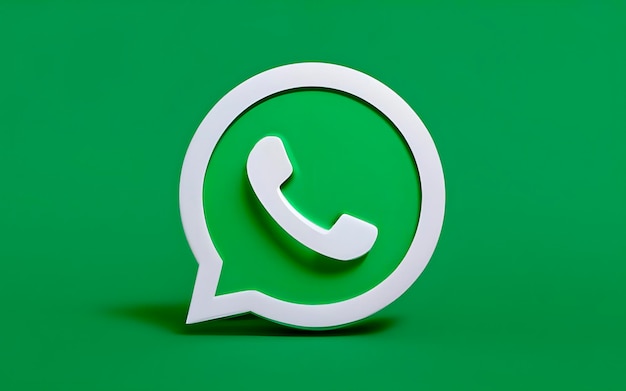 Foto 3d-rendering des whatsapp-logos