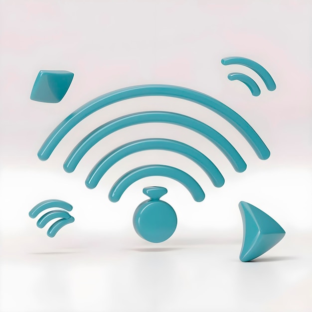 Foto 3d-rendering des wlan-symbols