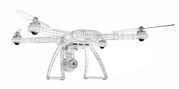 3D-Rendering-Drohnenmodell