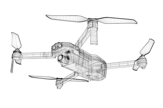 3D-Rendering-Drohnenmodell