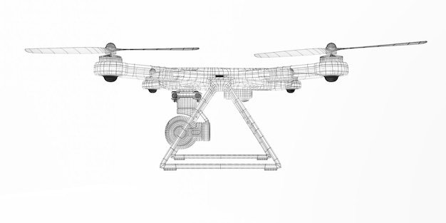 3D-Rendering-Drohnenmodell