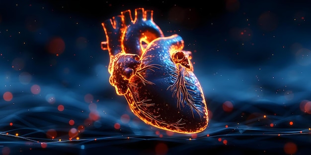 3D-Rendering einer EKG-Wellenform des menschlichen Herzens auf einem blauen Hintergrund, die die kardiovaskuläre Gesundheit darstellt Konzept 3D- Rendering einer ECG-Welleform des menschlichen Herzes Blauer Hintergrund Herz-Kreislauf-Gesundheit