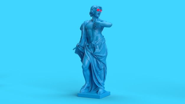 3D-Rendering einer Figur in voller Länge ist eine emotionale Skulptur