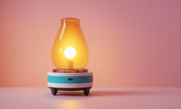 3D-Rendering einer Lampe mit rosa Hintergrund