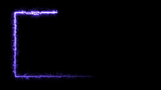 Foto 3d-rendering eines abstrakten hellen neonrahmens leuchtende neonlinie eines rechteckigen pfads