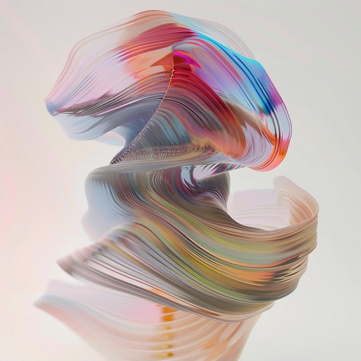 Foto 3d-rendering eines abstrakten kunstwerks, das das konzept der freiheit darstellt