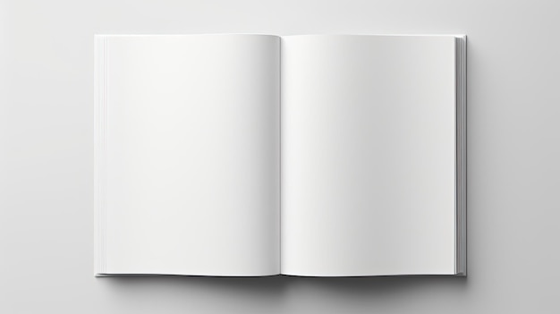 Foto 3d-rendering eines geöffneten weißen a4-magazinbroschüren-mockups