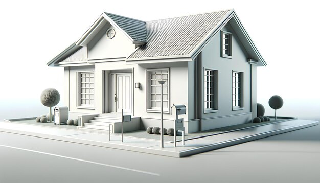 Foto 3d-rendering eines hauses im cartoon-stil