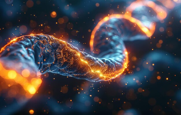 3D-Rendering eines medizinischen Hintergrunds mit DNA-Strängen