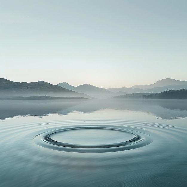 3D-Rendering eines ruhigen Sees mit Wellen, die beruhigende Gedanken darstellen
