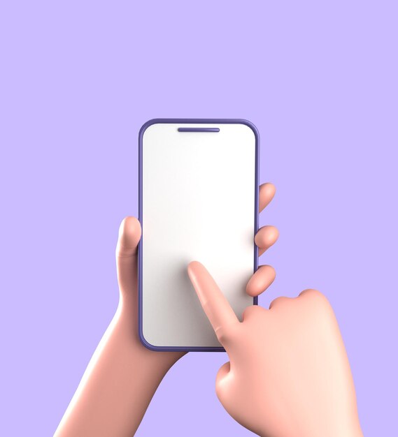 3D-Rendering eines Smartphones mit der Hand 3D-Pastel-Smartphone mit Ornamenten Icon-Set