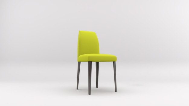3D-Rendering eines Stuhls, der im Studio-Hintergrund isoliert ist
