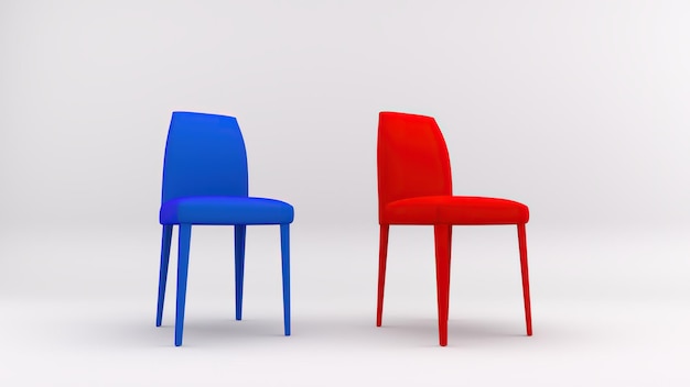 3D-Rendering eines Stuhls, der im Studio-Hintergrund isoliert ist