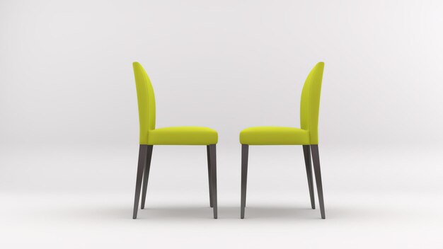 3D-Rendering eines Stuhls, der im Studio-Hintergrund isoliert ist