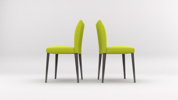 3D-Rendering eines Stuhls, der im Studio-Hintergrund isoliert ist