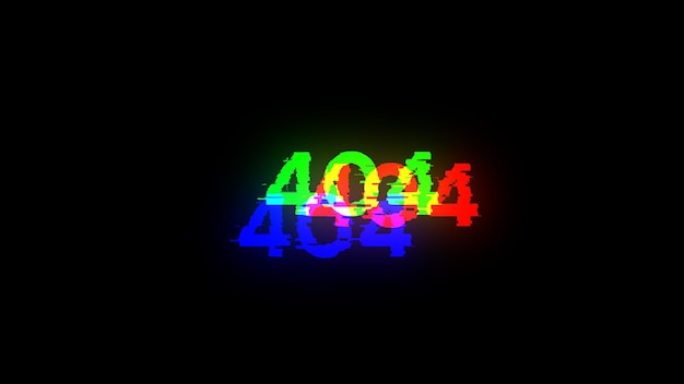 3D-Rendering-Fehler 404 Text mit Bildschirm-Effekten technologischer Störungen