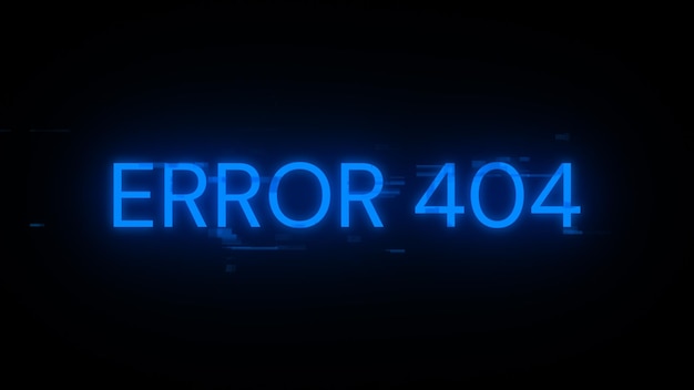 3D-Rendering-Fehler 404 Text mit Bildschirm-Effekten technologischer Störungen