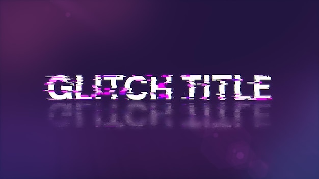 3D-Rendering-Fehler-Titeltext mit Bildschirm-Effekten technologischer Fehler