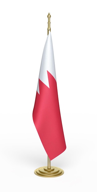 3D-Rendering Flagge von Bahrain (Beschneidungspfad) Büro der Flagge von Bahrain