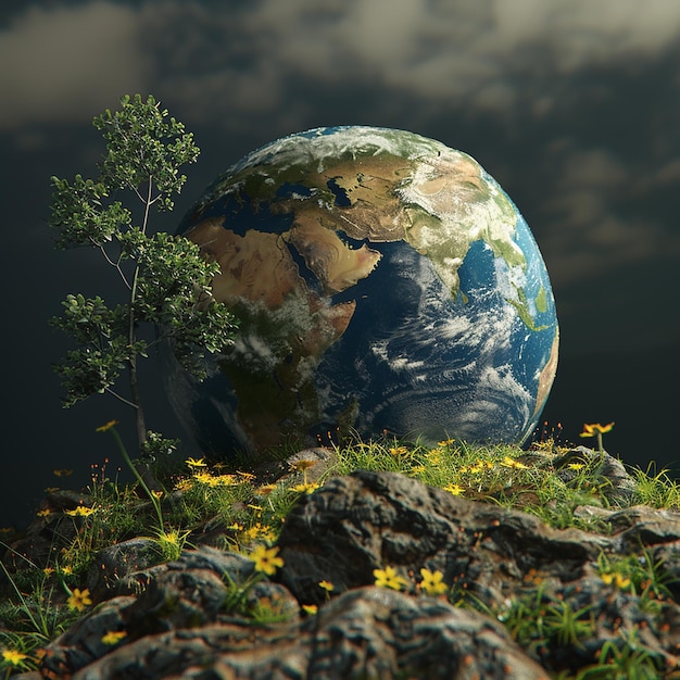 3D-Rendering-Foto vom Tag der Mutter Erde