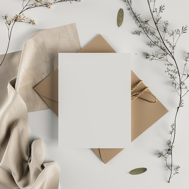 3D-Rendering-Fotos von minimalistischen flachen romantischen Grußkarten