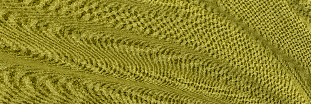 3D-Rendering gelber welliger Stoffhintergrund