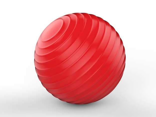 3D-Rendering glänzenden roten Fitnessball