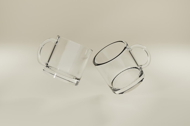 Foto 3d-rendering-glasbecher-mockup