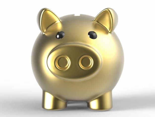 3D-Rendering goldenes Sparschwein