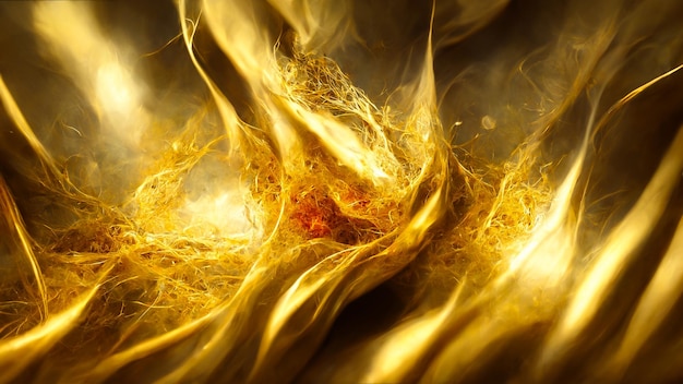 3D-Rendering Goldfeuer abstrakter Hintergrund mit sanft leuchtender Hintergrundtextur für Weihnachten, Valentinstag