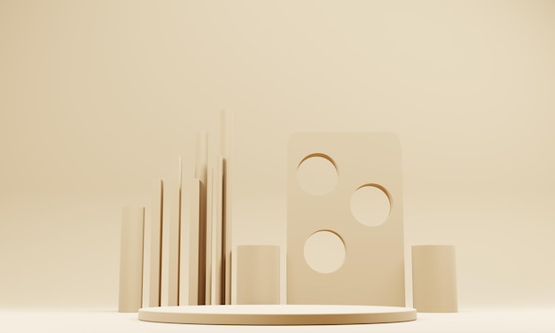 3D-Rendering-Hintergrund mit leerem minimalistischem Podium