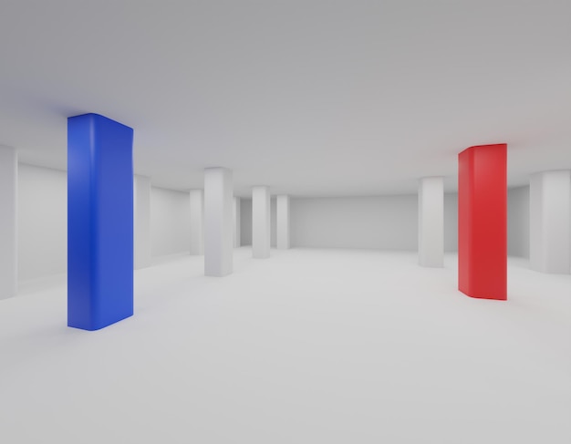 3D-Rendering-Hintergrund sieht aus wie ein Speicher in weißer Farbe