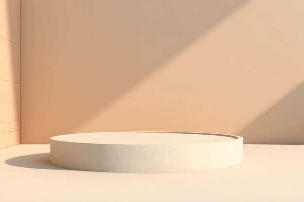 3D-Rendering in beige Farbe mit Tageslicht für Produktdemo-Demonstration Präsentation Konzeptmarke