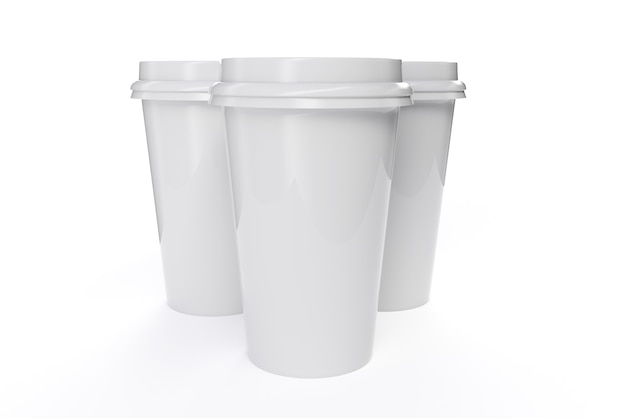 3D-Rendering Kaffeetasse mit weißem Hintergrund