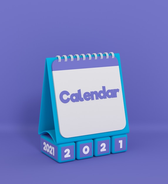 3D-Rendering-Kalender und 2021