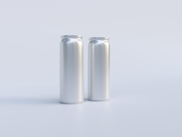 3D-Rendering Leere Aluminiumlimonade oder Bier kann frisches Verpackungsmodell auf weißem Hintergrund leeren