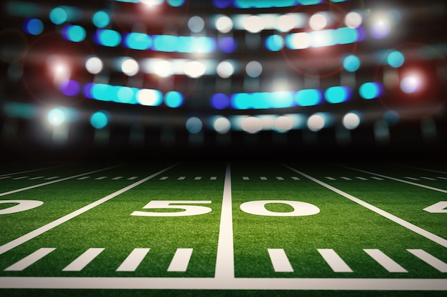 3D-Rendering leeres American-Football-Stadion