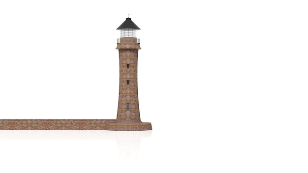 Foto 3d-rendering-leuchtturm