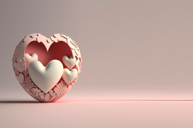 3D-Rendering Liebe Valentinstag Dekoration Hintergrund