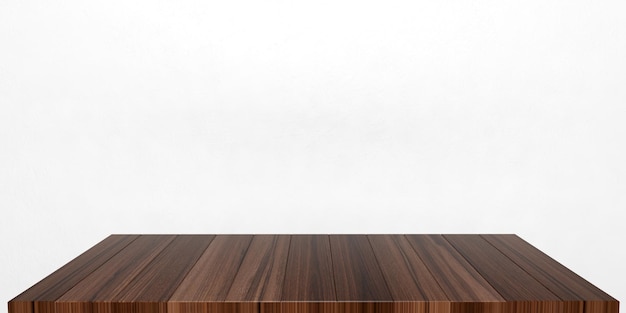 3D rendering mesa de madera sobre fondo blanco.