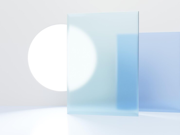 3D Rendering Minimal Studio Shot Tablero de acrílico transparente de color pastel y ventana redonda con fondo de exhibición de productos de luz solar para cosméticos de moda y productos de modax9