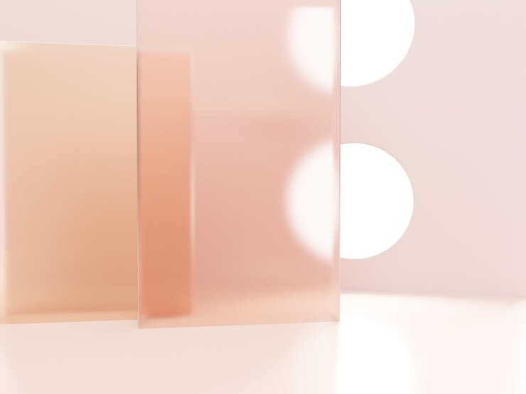 3D Rendering Minimal Studio Shot Tablero de acrílico transparente de color pastel y ventana redonda con fondo de exhibición de productos de luz solar para cosméticos de moda y productos de modax9